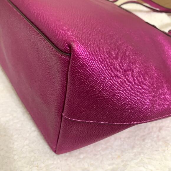 COACH Large Metallic CERISE Pink CITY TOTE Shopper Bag F16224 - Picture 14 of 16